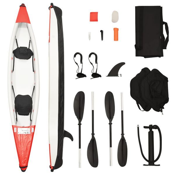 vidaXL Kayak gonflable rouge 424x81x31 cm polyester