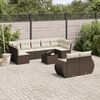vidaXL Salon de jardin 10 pcs avec coussins marron r&eacute;sine tress&eacute;e