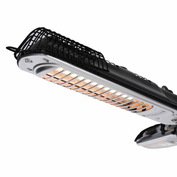 Sunred Chauffage pour parasol 2000 W Halog&egrave;ne Noir et argent&eacute; PH10