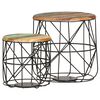 vidaXL Tables basses 2 pcs Bois de récupération massif