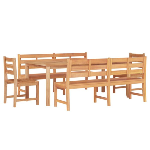 vidaXL Ensemble &agrave; manger de jardin 5pcs Bois de teck massif