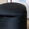 Venture Home Pouf Limpen 32x32x40 cm Velours Noir