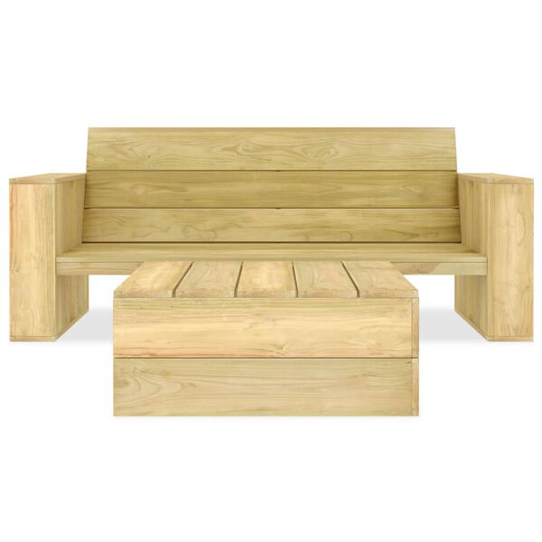 vidaXL Salon de jardin 2 pcs Bois de pin impr&eacute;gn&eacute;