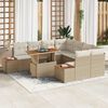 vidaXL Ensemble de canapé de jardin 9 pcs Beige Poly rotin