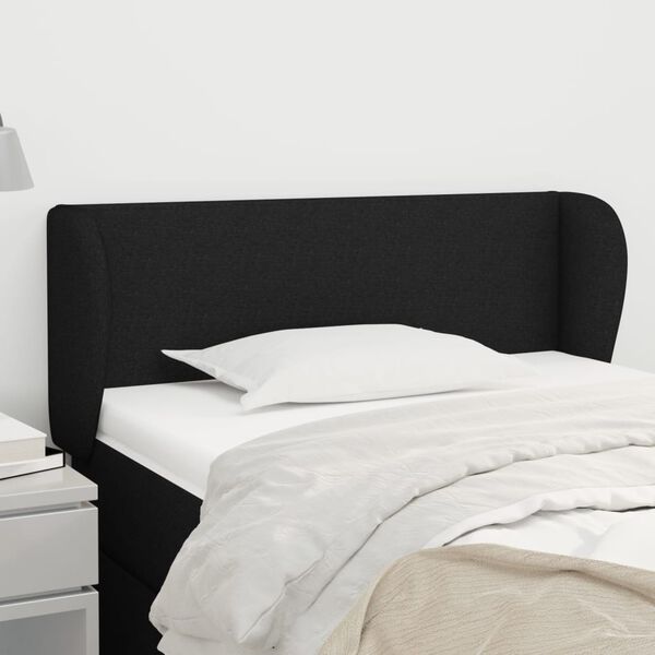 vidaXL T&ecirc;te de lit avec oreilles Noir 83x23x78/88 cm Tissu