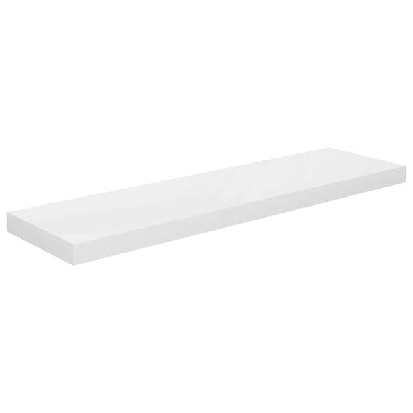 vidaXL &Eacute;tag&egrave;re murale flottante Blanc brillant 90x23,5x3,8 cm MDF