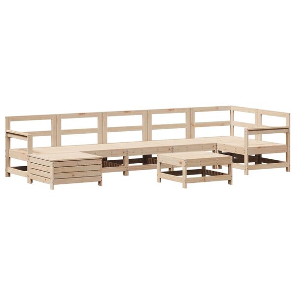 vidaXL Salon de jardin 8 pcs bois de pin massif