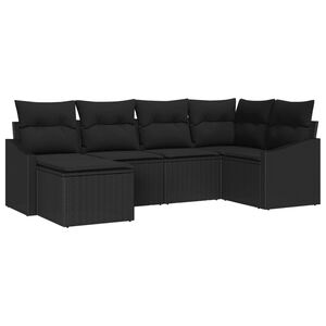 vidaXL Ensemble de salle &agrave; manger pour jardin avec coussin 6 pcs Noir