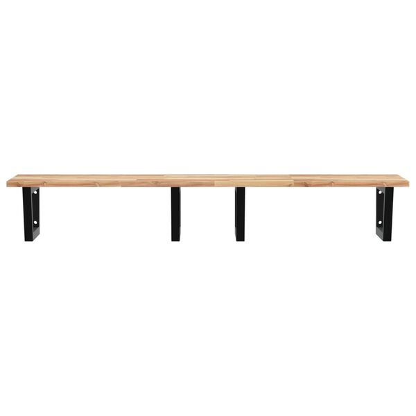 vidaXL &Eacute;tag&egrave;re de vasque murale acier et bois massif d'acacia