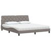 vidaXL Lit avec matelas taupe 180x200 cm tissu