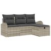 vidaXL Ensemble de canap&eacute; de jardin 4 pc Gris clair polyrotin