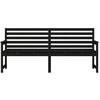 vidaXL Banc de jardin noir 203,5x48x91,5 cm bois massif de pin