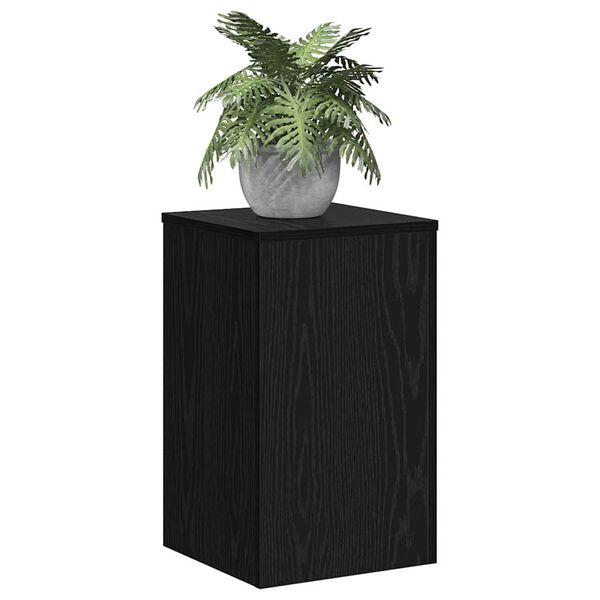 vidaXL Support de Plante 2 pcs Ch&ecirc;ne noir 30 x 30 x 50 cm