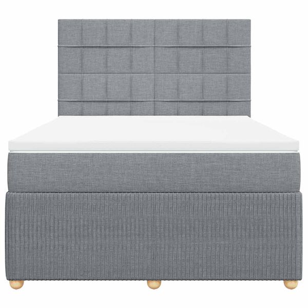 vidaXL Sommier &agrave; lattes de lit avec matelas Gris clair 160x200cm Tissu