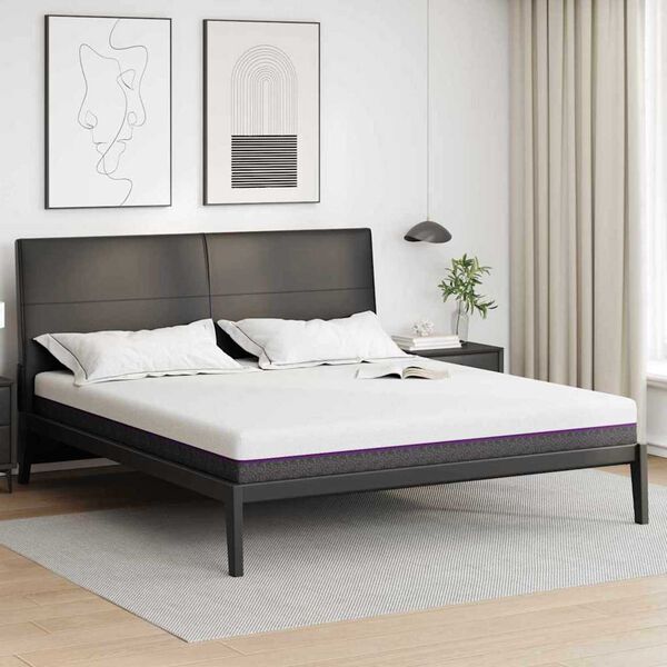 vidaXL Matelas Blanc et Gris 180 x 200 cm Mousse à Mémoire
