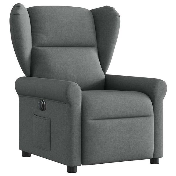vidaXL Fauteuil inclinable &eacute;lectrique Gris fonc&eacute; Tissu