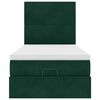 vidaXL Cadre de lit ottoman avec matelas vert fonc&eacute; 90x200 cm velours