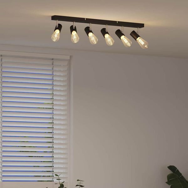 vidaXL Spot de plafond Noir 73 x 6,5 x 11,5 cm M&eacute;tal