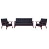 vidaXL Ensemble de canap&eacute;s 3 pcs Noir Similicuir