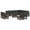 vidaXL Ensemble de canap&eacute; de jardin 13 pc Gris polyrotin