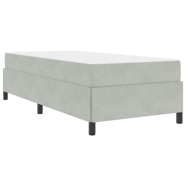 vidaXL Cadre de lit avec matelas Gris clair 90 x 190 cm tissu