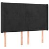 vidaXL T&ecirc;te de lit avec oreilles Noir 147x16x118/128 cm Velours