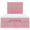 vidaXL Cadre de lit ottoman avec matelas rose 120x190 cm velours