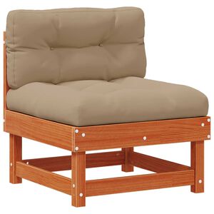 vidaXL Sofa de jardin milieu Pin massif Brun Cir&eacute;