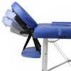 vidaXL Table de massage pliable Bleu 2 zones avec cadre en aluminium