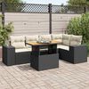 vidaXL Salon de jardin 6 pcs avec coussins noir r&eacute;sine tress&eacute;e