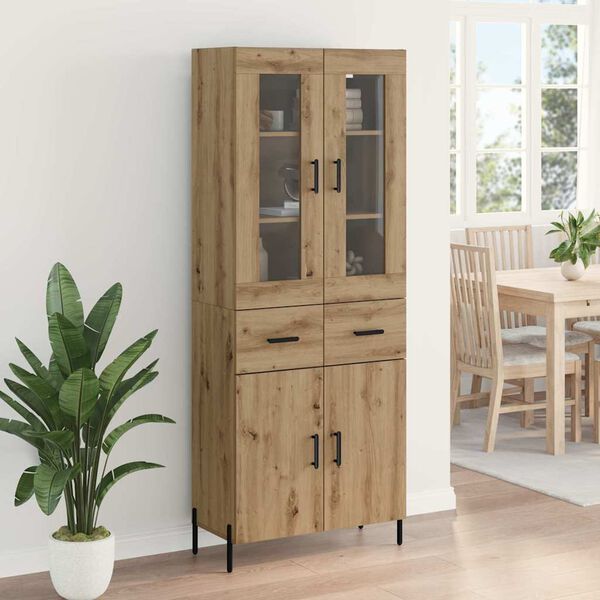 vidaXL Haut Armoire Montage mural Ch&ecirc;ne artisanal 69,5 x 34 x 180 cm