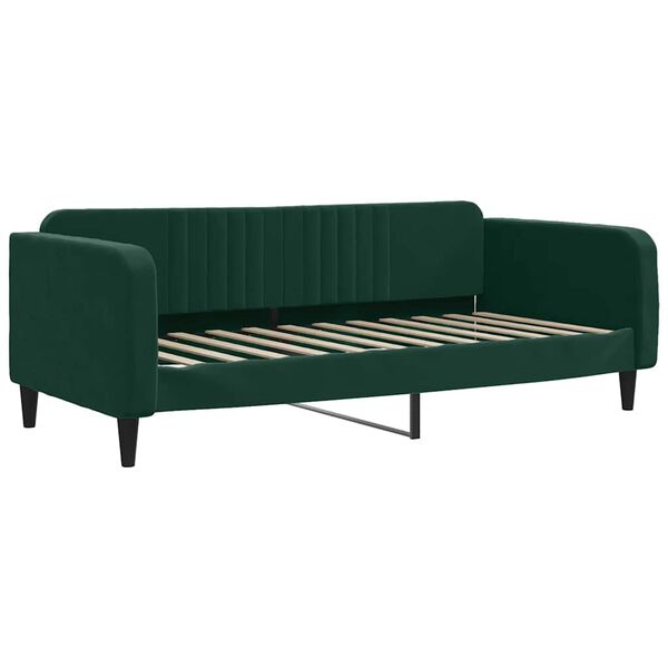 vidaXL Lit de jour et gigogne et matelas vert fonc&eacute; 100x200 cm velours
