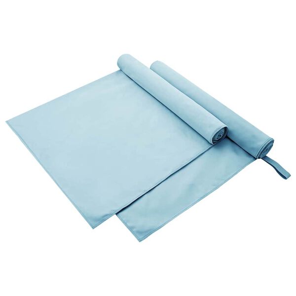 vidaXL Serviettes de sport 2 pcs Bleu 180 x 90 cm
