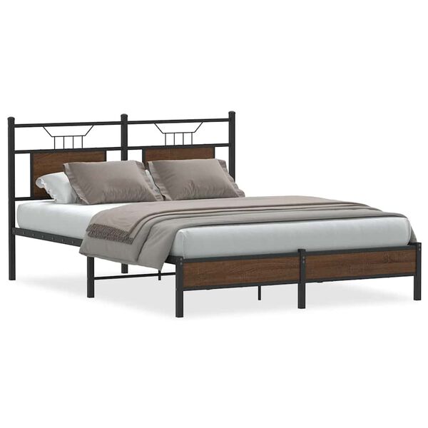 vidaXL Cadre de lit sans matelas ch&ecirc;ne marron 140x190 cm