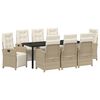 vidaXL Ensemble de salle &agrave; manger pour jardin 9 pc Beige polyrotin