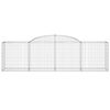 vidaXL Paniers à gabions arqués 17 pcs 300x50x80/100 cm fer galvanisé