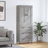 vidaXL Buffet haut Sonoma gris 69,5x34x180 cm Bois d'ingénierie