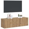 vidaXL Meuble TV mural chêne artisanal 100x30x30 cm bois d'ingénierie