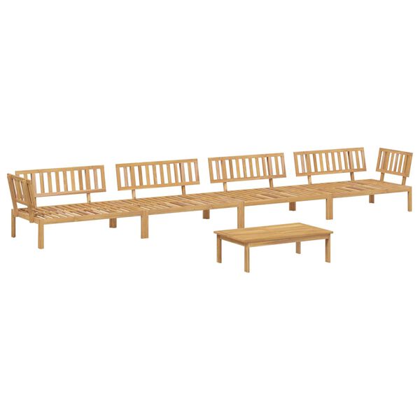 vidaXL Ensemble de Canap&eacute;s Uni 5 pcs Taupe Bois d'Acacia Massif