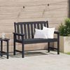 vidaXL Banc de jardin avec coussin Noir 120 x 59 x 88cm HDPE
