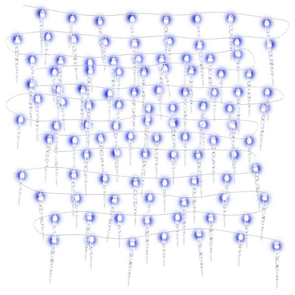 vidaXL Guirlande lumineuse à glaçons Noël 200 LED bleu acrylique PVC