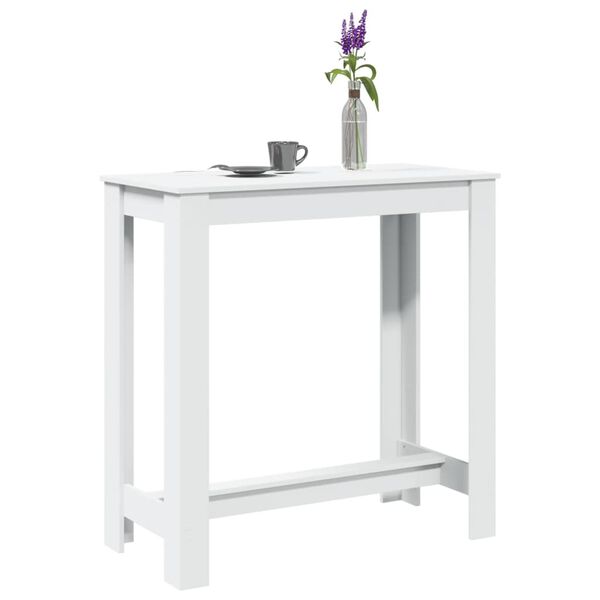 vidaXL Table de bar blanc 102x50x103,5 cm bois d'ing&eacute;nierie