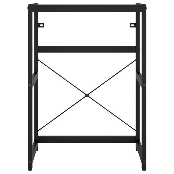 vidaXL Cadre de lavabo de salle de bain vasque à encastrer Noir Fer