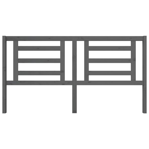 vidaXL T&ecirc;te de lit Gris 186x4x100 cm Bois de pin massif