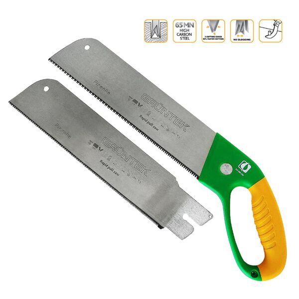 GR&Uuml;NTEK Scie de jardin PIRANHA avec 2 lames 520 mm