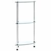 vidaXL &Eacute;tag&egrave;re 3 niveaux Transparent 30x30x67 cm Verre tremp&eacute;