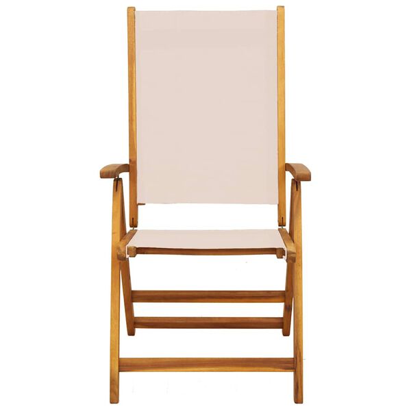 vidaXL Chaises pliables de jardin lot de 2 bois d'acacia et textil&egrave;ne