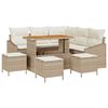 vidaXL Ensemble de canap&eacute; de jardin 9 pcs Beige Poly rotin