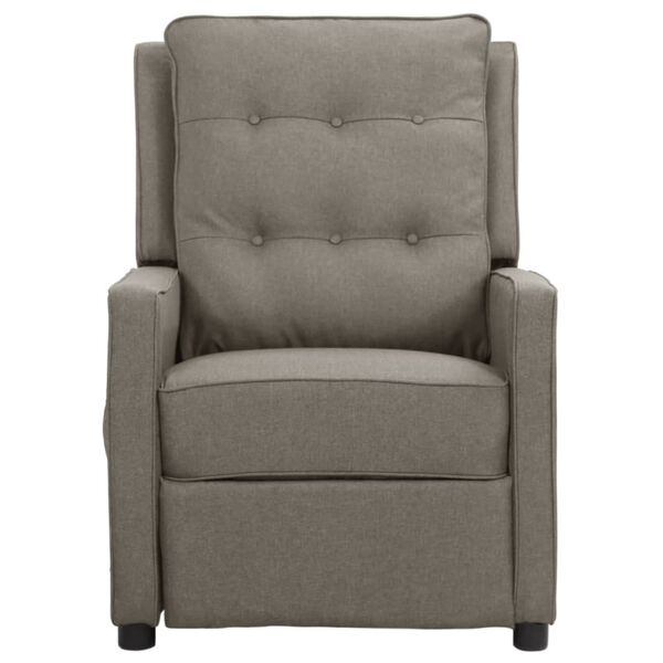 vidaXL Fauteuil de massage inclinable Gris clair Tissu