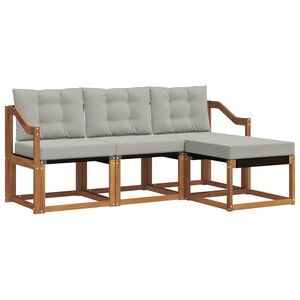 vidaXL Ensemble de canap&eacute;s d'ext&eacute;rieur 4 pcs Gris Naturel et Clair
